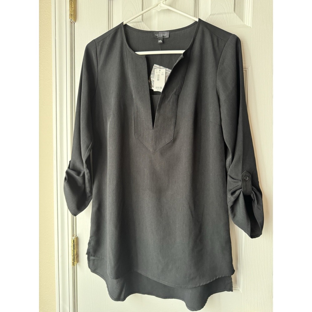 THE LIMITED Women's XS Blouse V-Neck Black